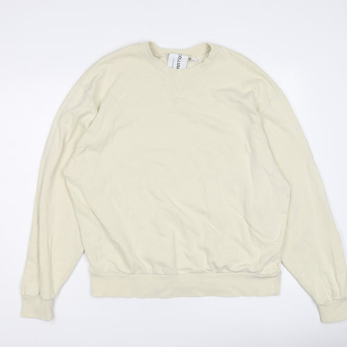 COLLUSION Womens Yellow Cotton Pullover Sweatshirt Size M Pullover