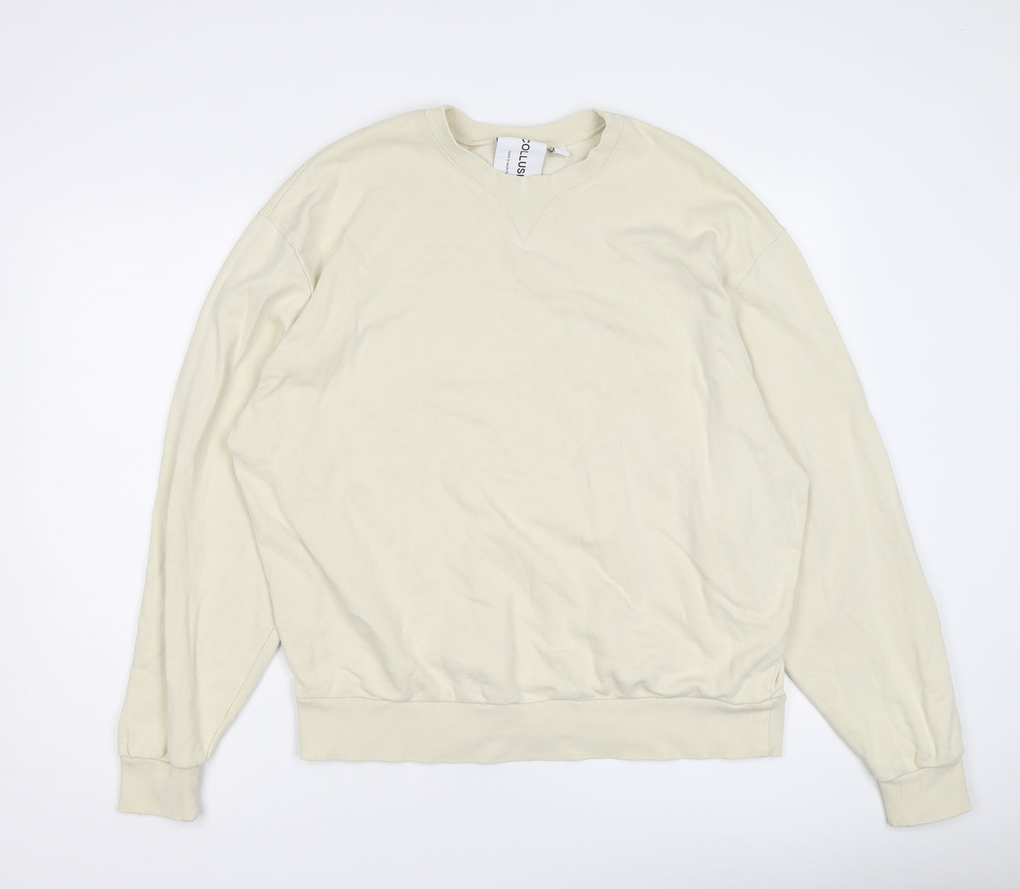COLLUSION Womens Yellow Cotton Pullover Sweatshirt Size M Pullover