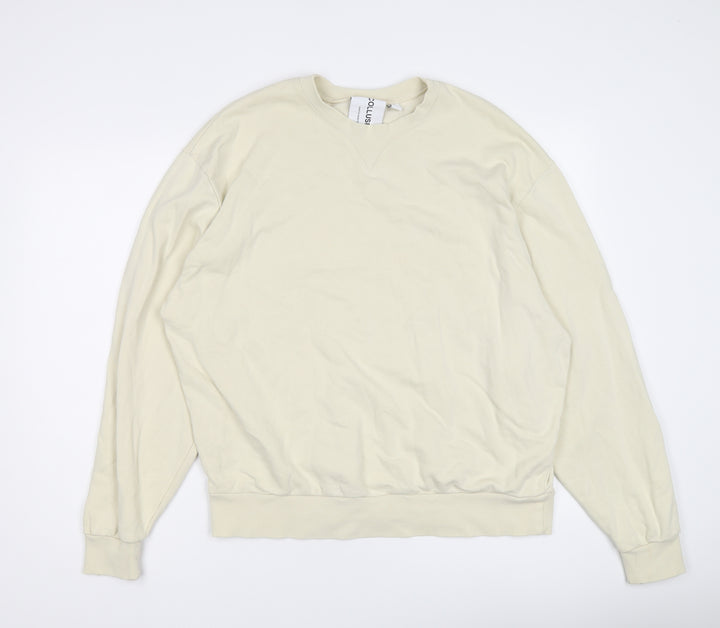 COLLUSION Womens Yellow Cotton Pullover Sweatshirt Size M Pullover