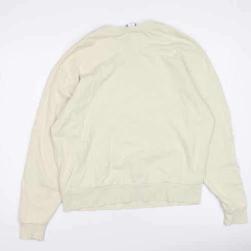 COLLUSION Womens Yellow Cotton Pullover Sweatshirt Size M Pullover