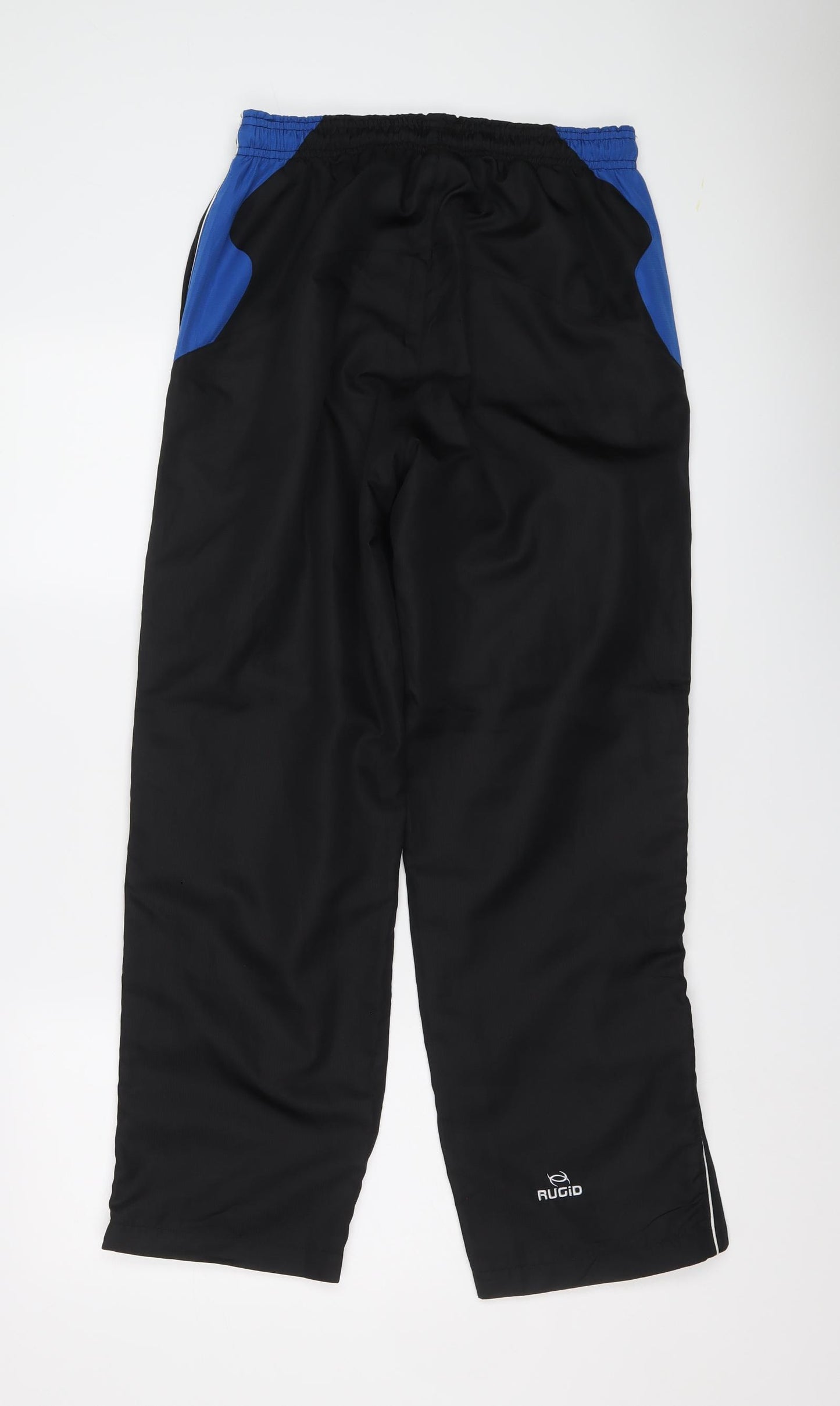 Rugid Mens Black Polyester Sweatpants Trousers Size S L28 in Regular Drawstring