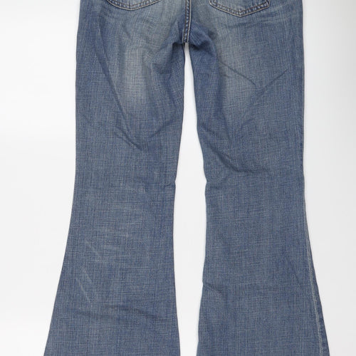H&M Womens Blue Cotton Wide-Leg Jeans Size 27 in L30 in Regular Button