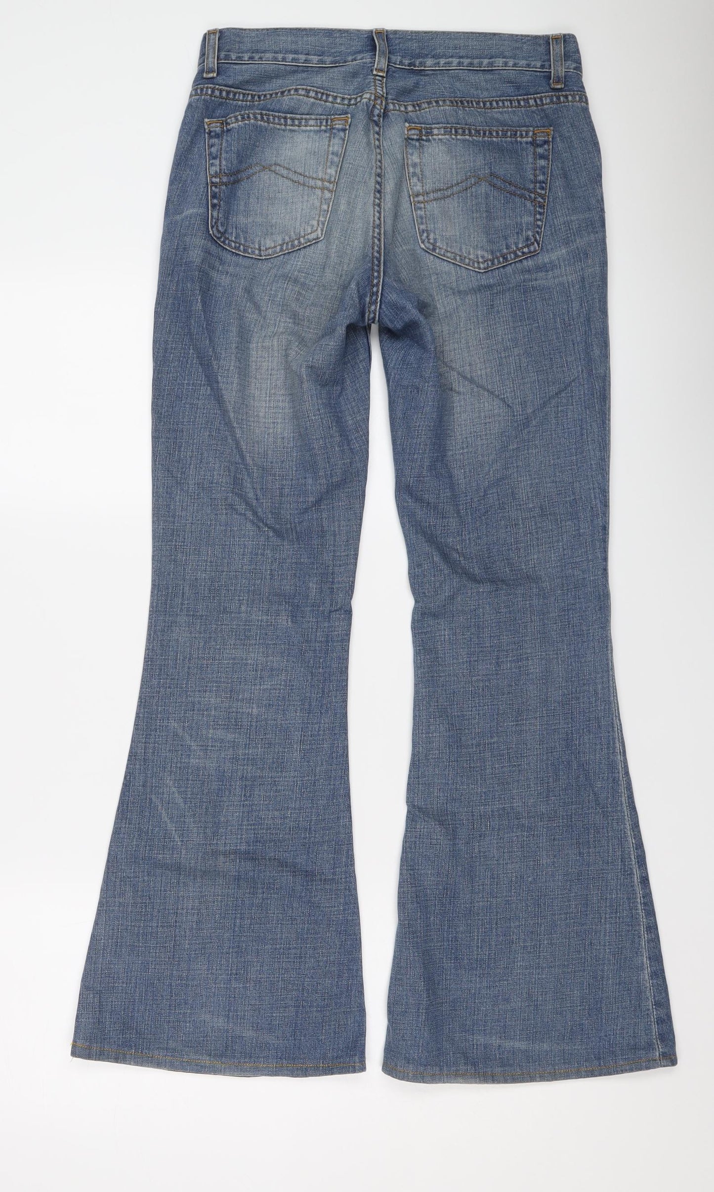 H&M Womens Blue Cotton Wide-Leg Jeans Size 27 in L30 in Regular Button