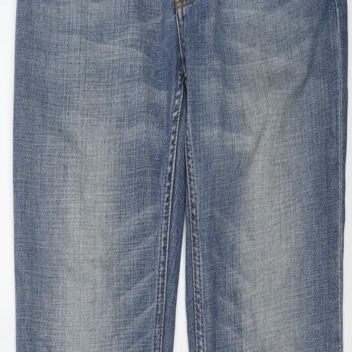 H&M Womens Blue Cotton Wide-Leg Jeans Size 27 in L30 in Regular Button