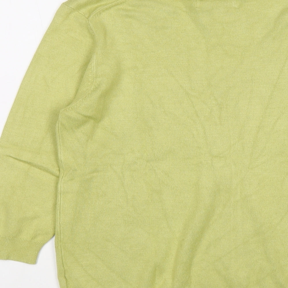 Marks and Spencer Womens Green V-Neck Viscose Pullover Jumper Size 10
