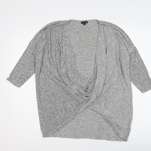 River Island Womens Grey V-Neck Viscose Pullover Jumper Size 10