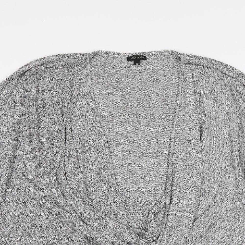 River Island Womens Grey V-Neck Viscose Pullover Jumper Size 10