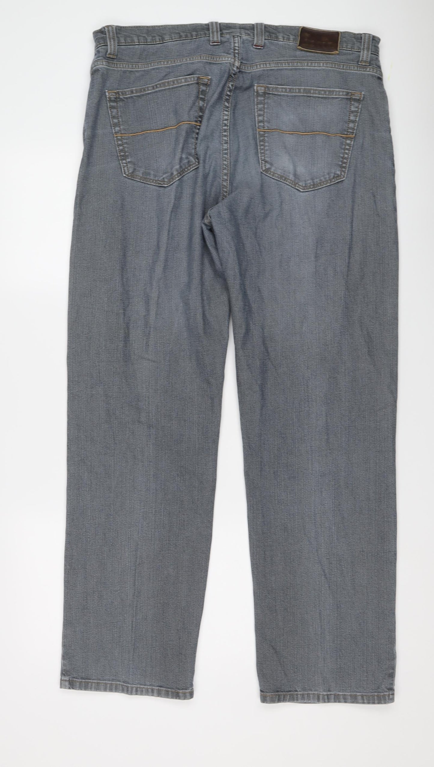 Blue Harbour Mens Blue Cotton Straight Jeans Size 36 in L31 in Regular Button