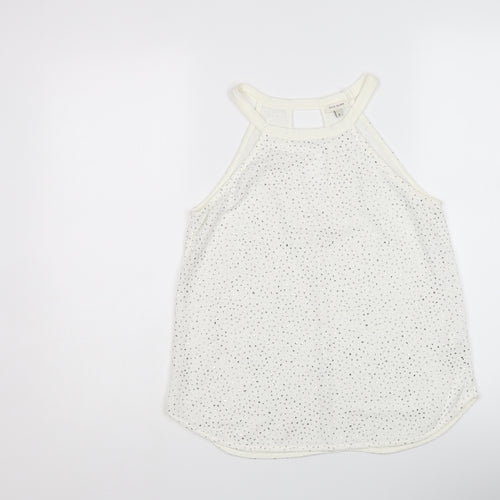 River Island Womens Ivory Polyester Basic Tank Size 8 Round Neck