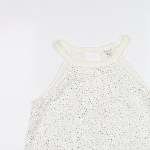 River Island Womens Ivory Polyester Basic Tank Size 8 Round Neck