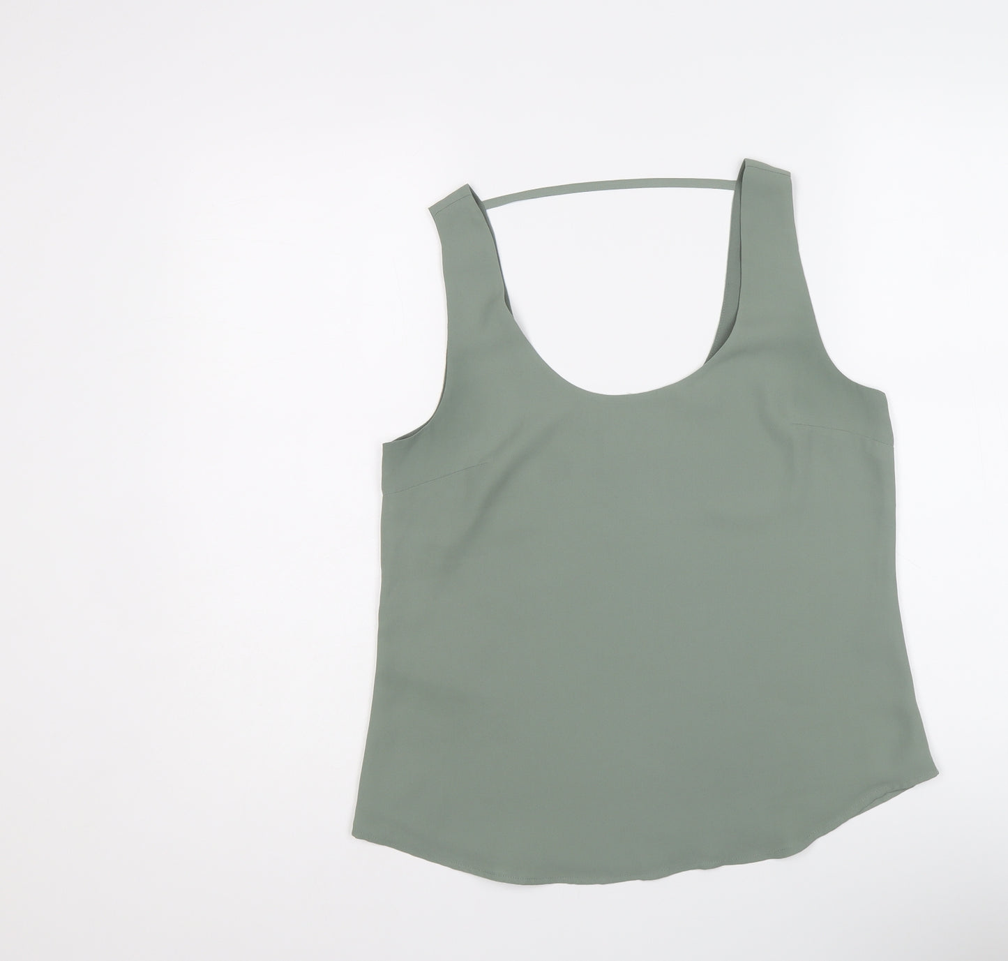 Oasis Womens Green Polyester Basic Tank Size 10 Round Neck