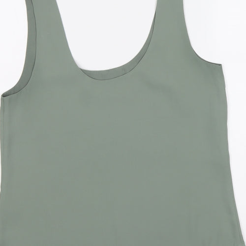 Oasis Womens Green Polyester Basic Tank Size 10 Round Neck