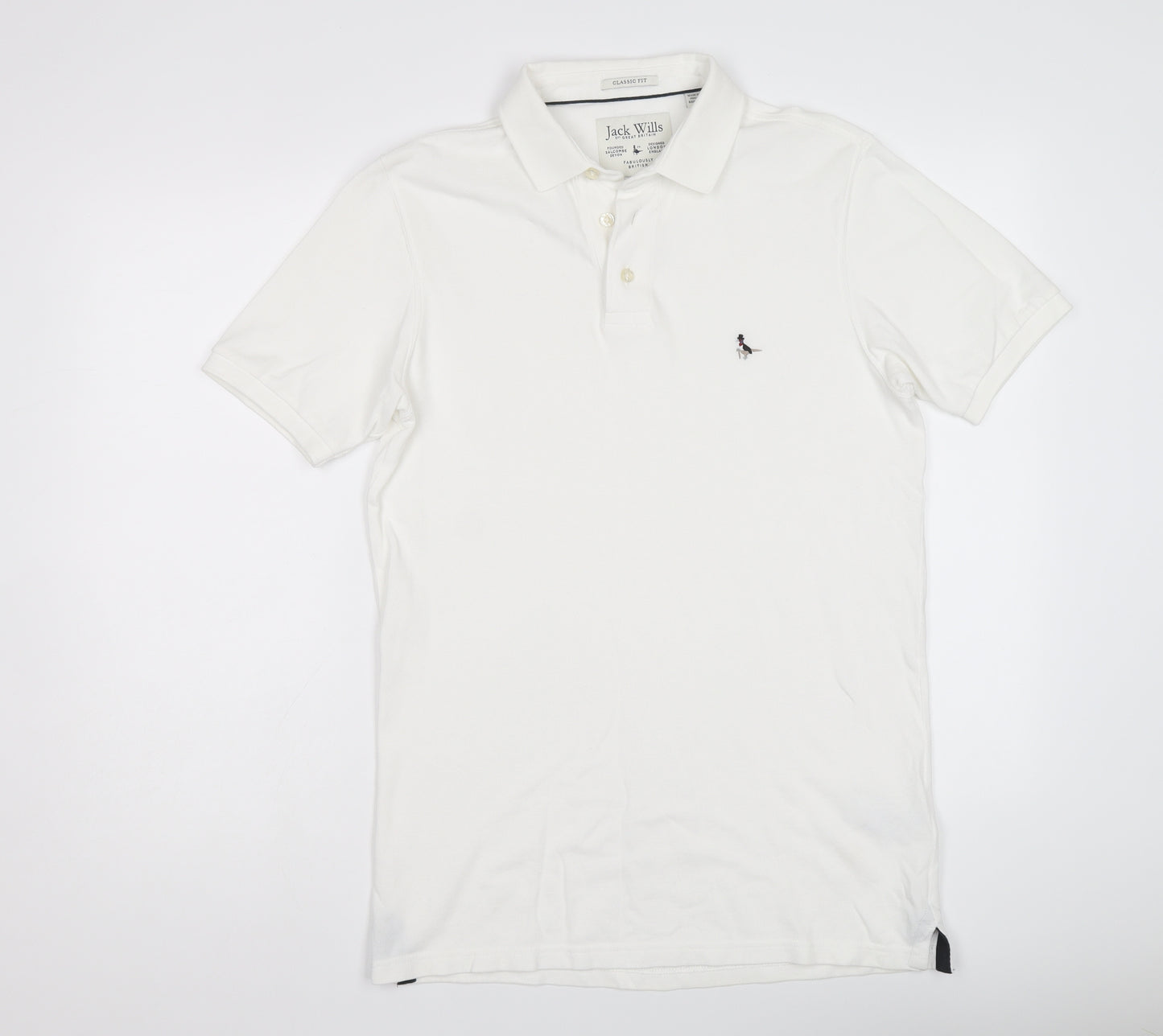 Jack Wills Mens Ivory Cotton Polo Size XS Collared Button