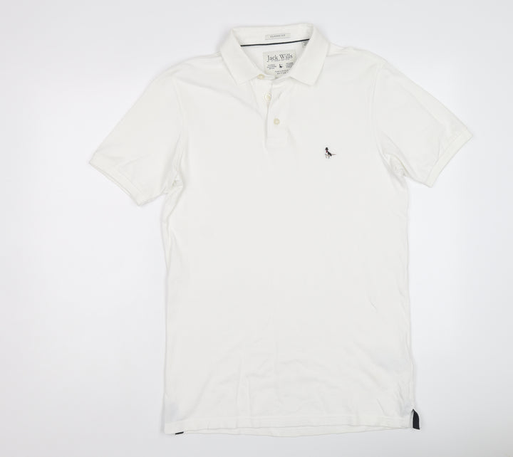 Jack Wills Mens Ivory Cotton Polo Size XS Collared Button