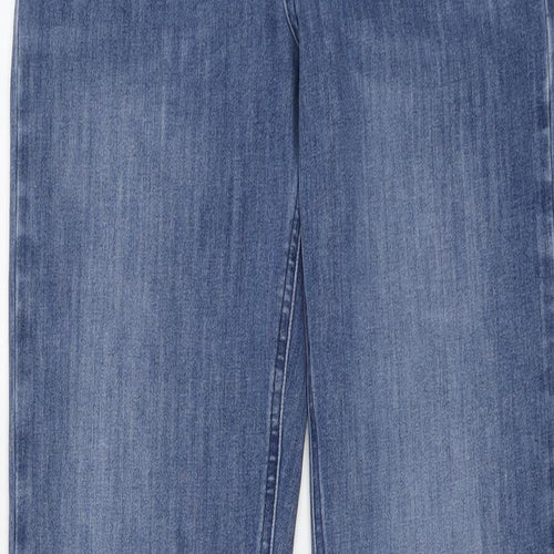 Marks and Spencer Womens Blue Cotton Straight Jeans Size 12 L30 in Regular Button