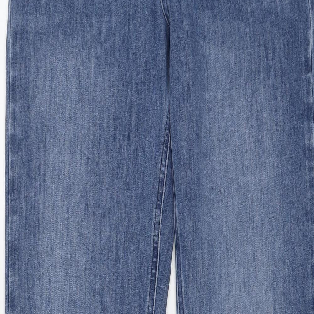 Marks and Spencer Womens Blue Cotton Straight Jeans Size 12 L30 in Regular Button