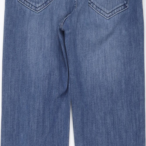 Marks and Spencer Womens Blue Cotton Straight Jeans Size 12 L30 in Regular Button