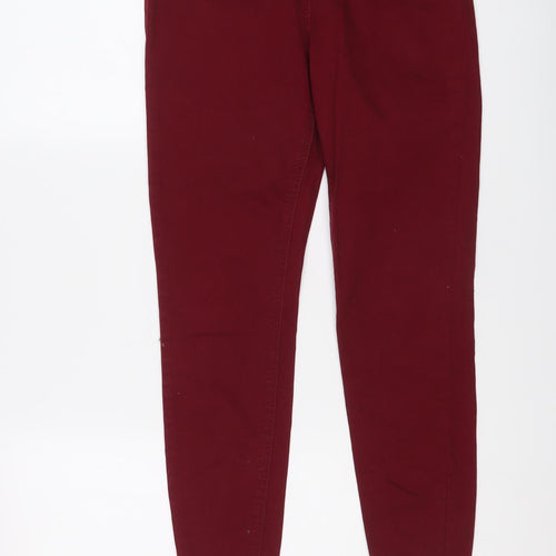 Authentic Womens Red Cotton Skinny Jeans Size 12 L25 in Regular Button