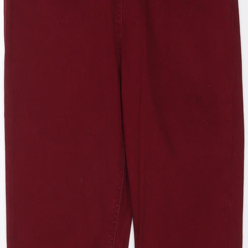Authentic Womens Red Cotton Skinny Jeans Size 12 L25 in Regular Button