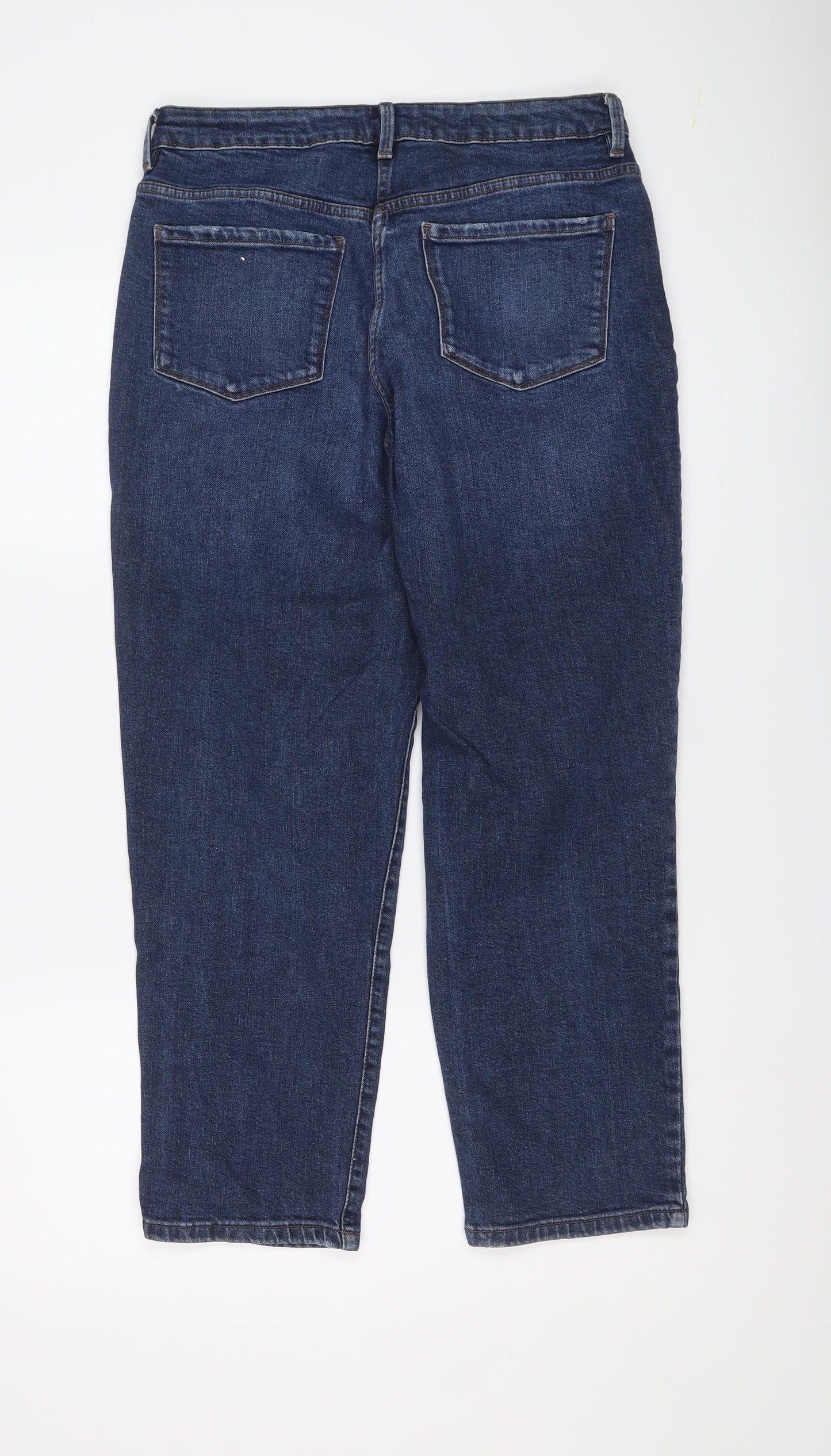Papaya Womens Blue Cotton Boyfriend Jeans Size 12 L25 in Regular Button