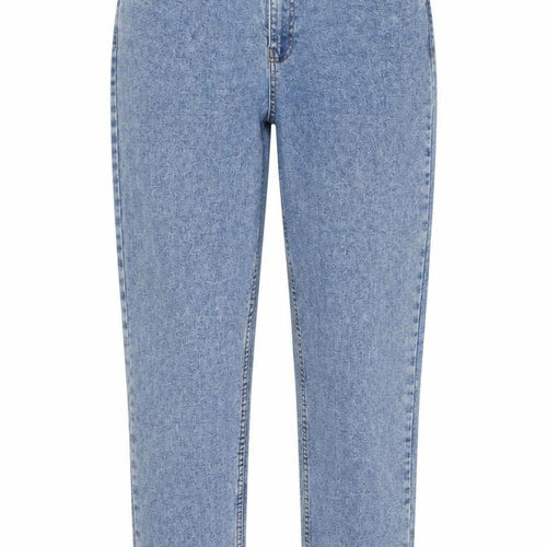 Denim & Co. Womens Blue Cotton Boyfriend Jeans Size 12 L26 in Regular Button