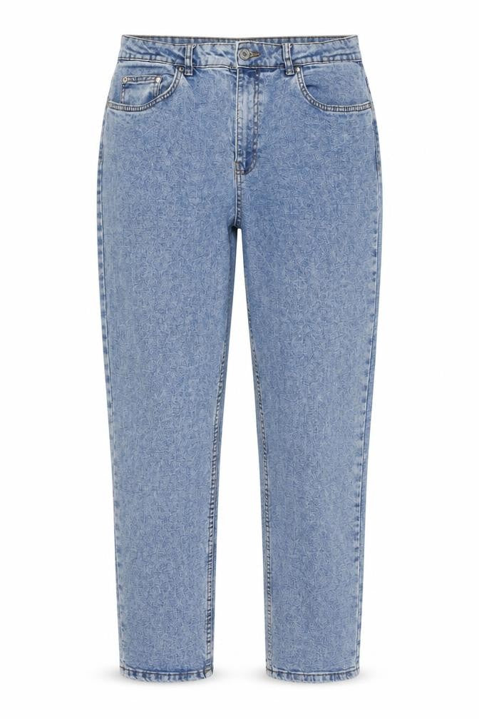 Denim & Co. Womens Blue Cotton Boyfriend Jeans Size 12 L26 in Regular Button
