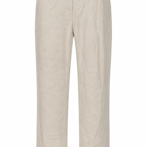 Per Una Womens Beige Cotton Carrot Trousers Size 10 L30 in Regular Button
