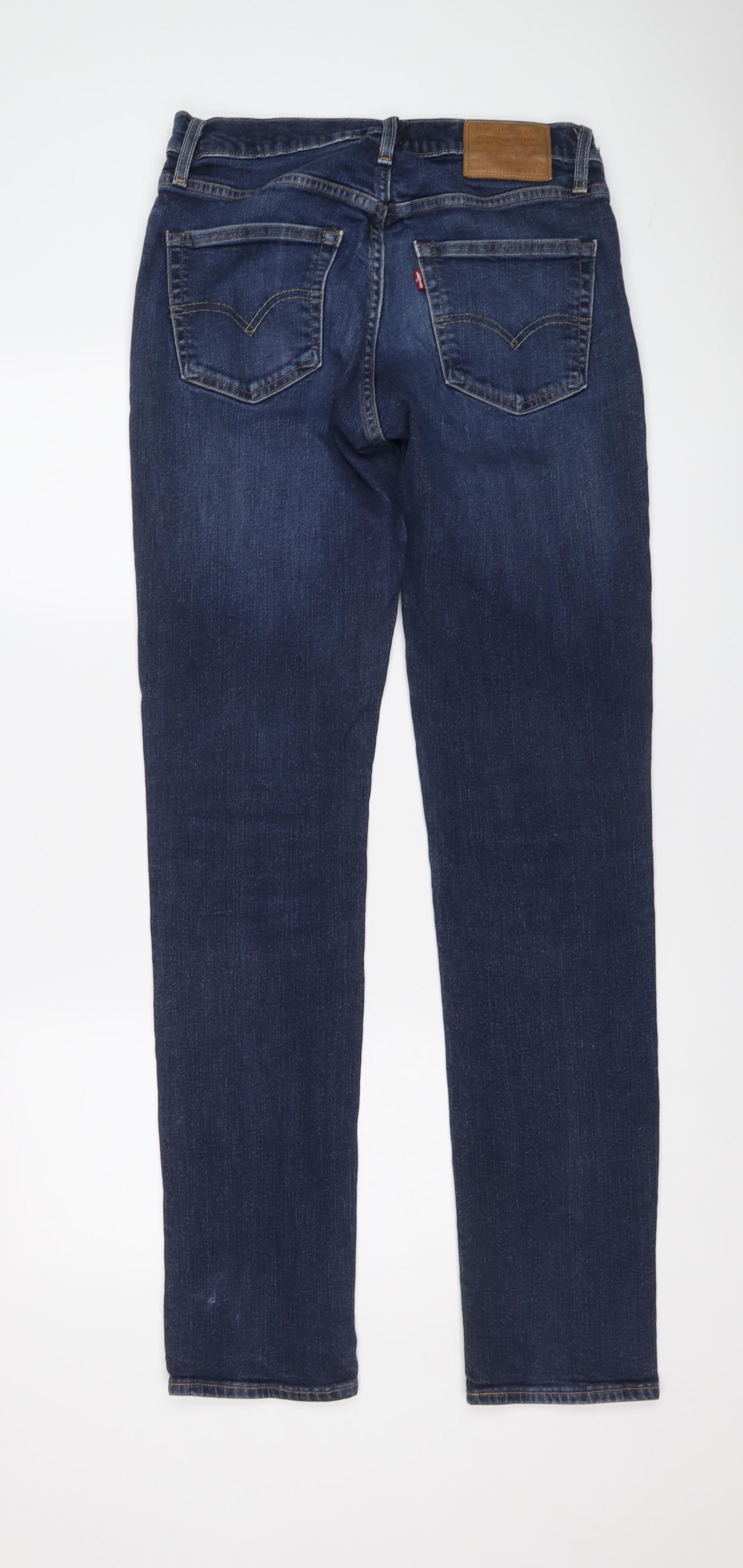 Levi's Mens Blue Cotton Straight Jeans Size 32 in L36 in Regular Button