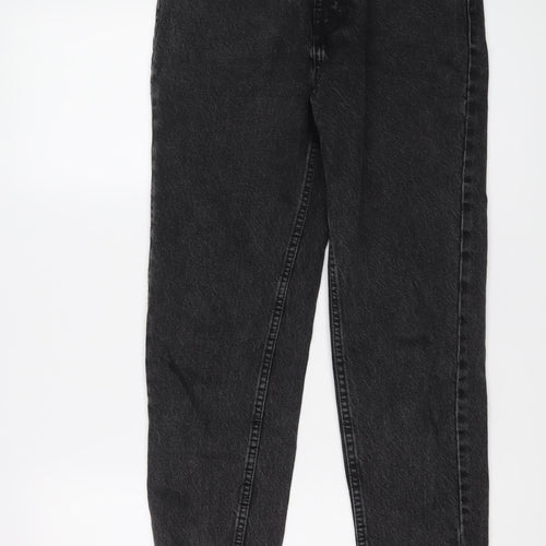 Zara Womens Grey Cotton Boyfriend Jeans Size 8 L26 in Regular Button