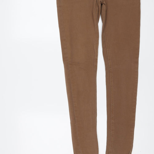 New Look Womens Brown Cotton Skinny Jeans Size 10 L30 in Regular Button
