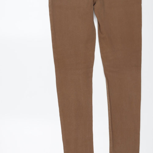 New Look Womens Brown Cotton Skinny Jeans Size 10 L30 in Regular Button