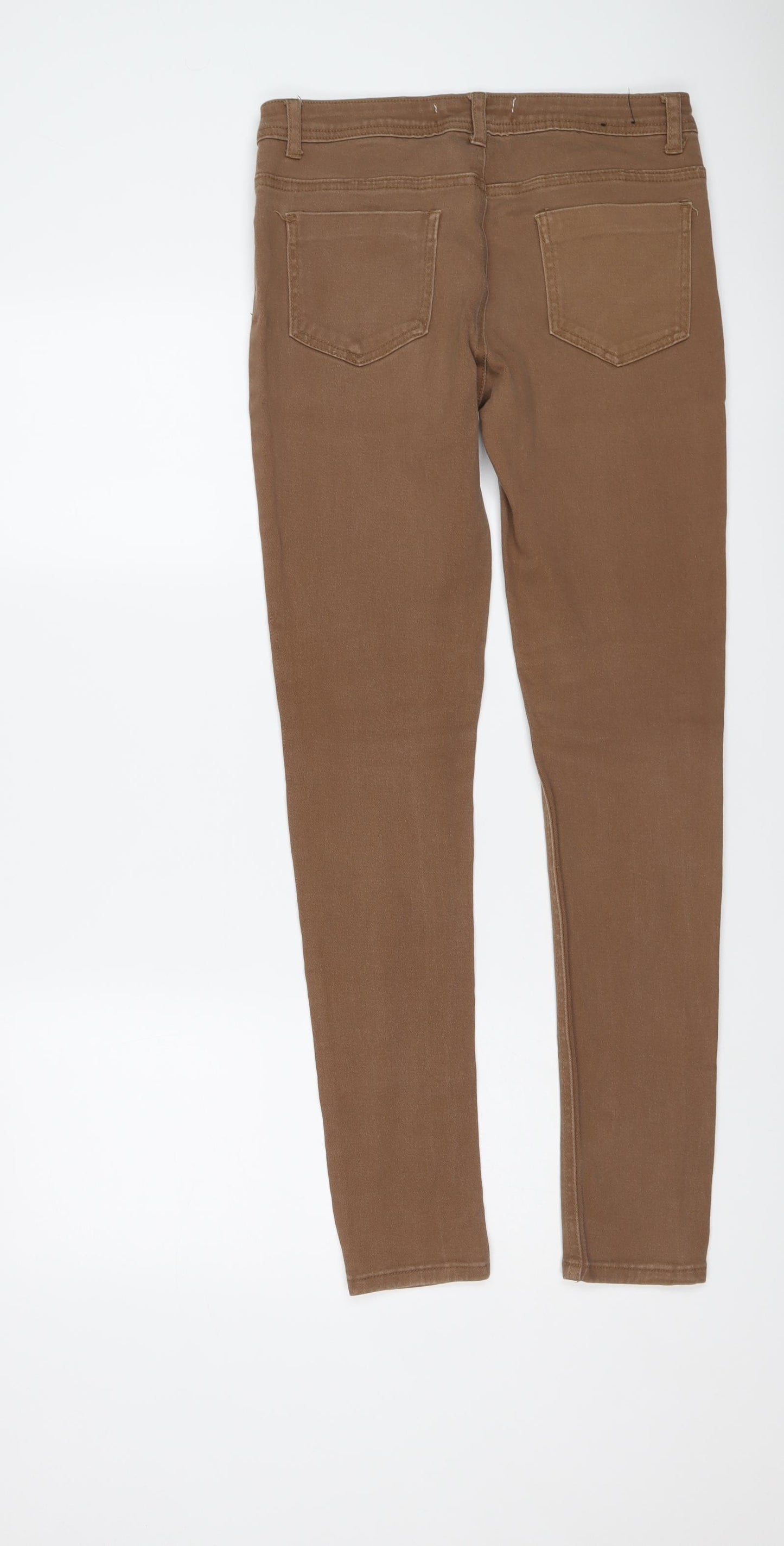 New Look Womens Brown Cotton Skinny Jeans Size 10 L30 in Regular Button