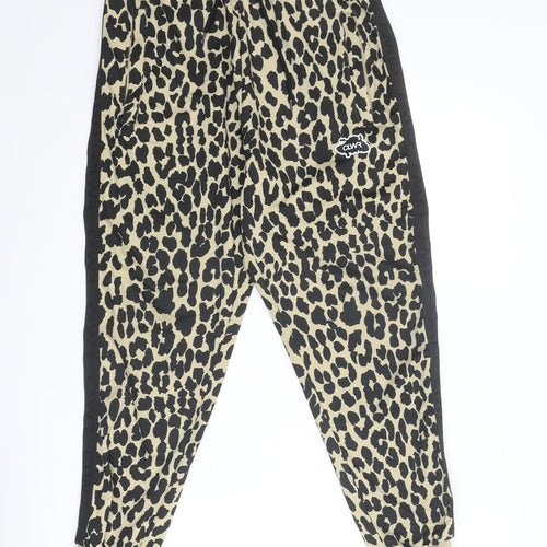 Colourwear Womens Multicoloured Animal Print Polyester Jogger Trousers Size S Regular Drawstring