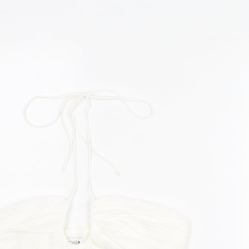 Zara Womens White Viscose Cropped Tank Size XL Halter
