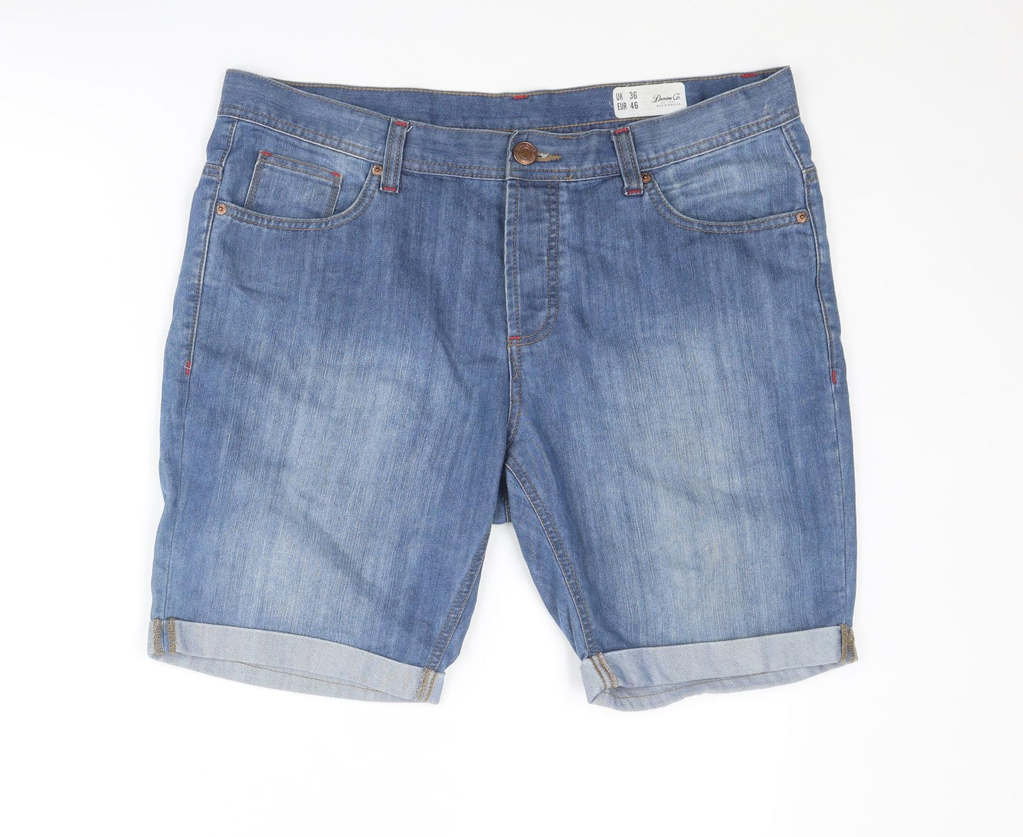 Denim & Co. Mens Blue Cotton Bermuda Shorts Size 36 in Regular Drawstring