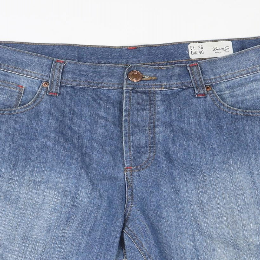 Denim & Co. Mens Blue Cotton Bermuda Shorts Size 36 in Regular Drawstring