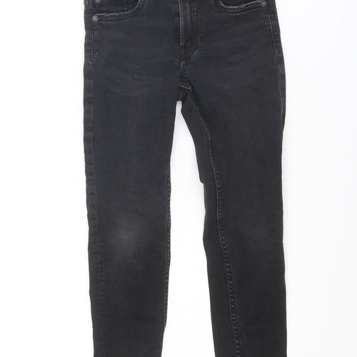 Zara Boys Black Cotton Skinny Jeans Size 6 Years Regular Zip