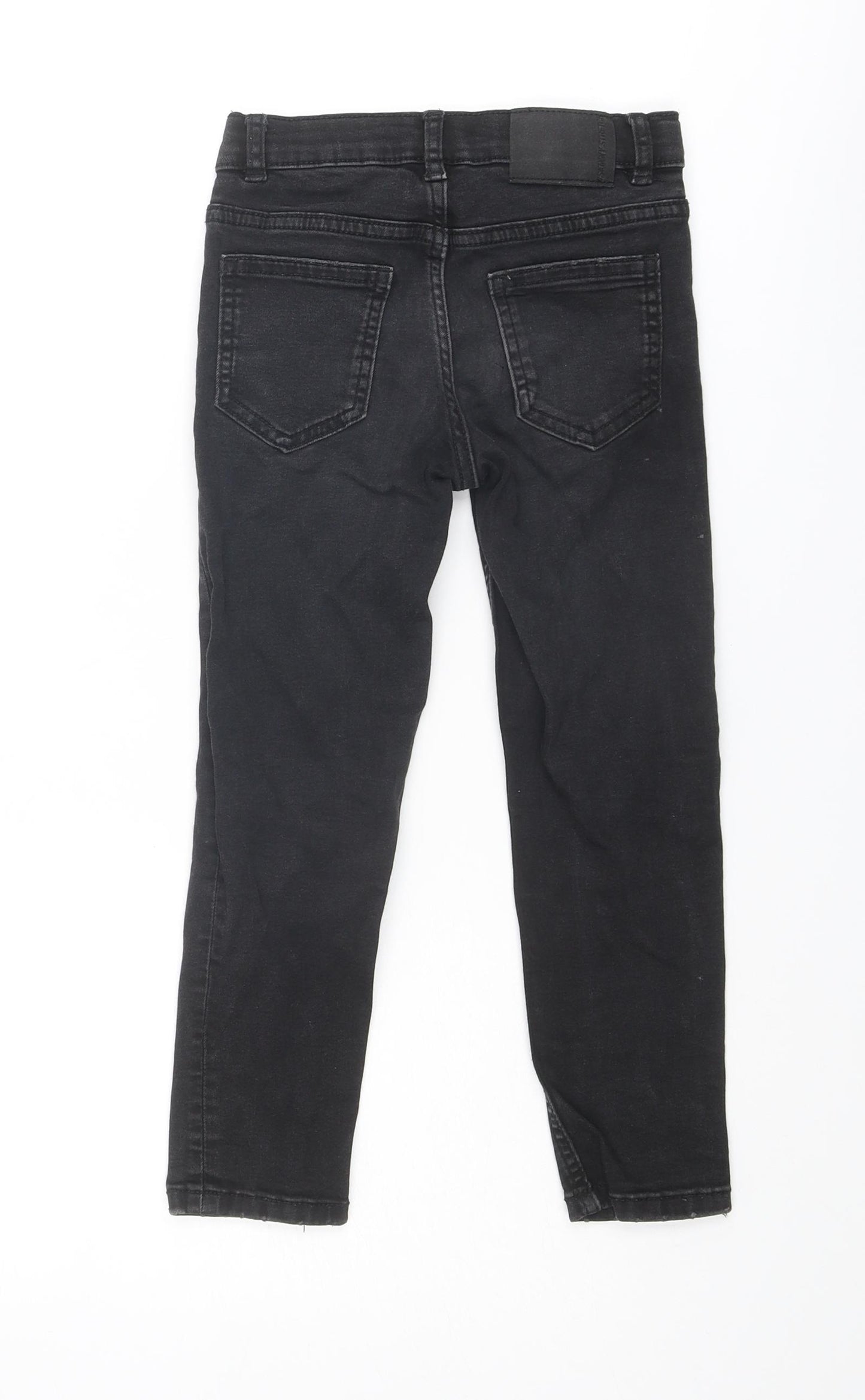 Zara Boys Black Cotton Skinny Jeans Size 6 Years Regular Zip