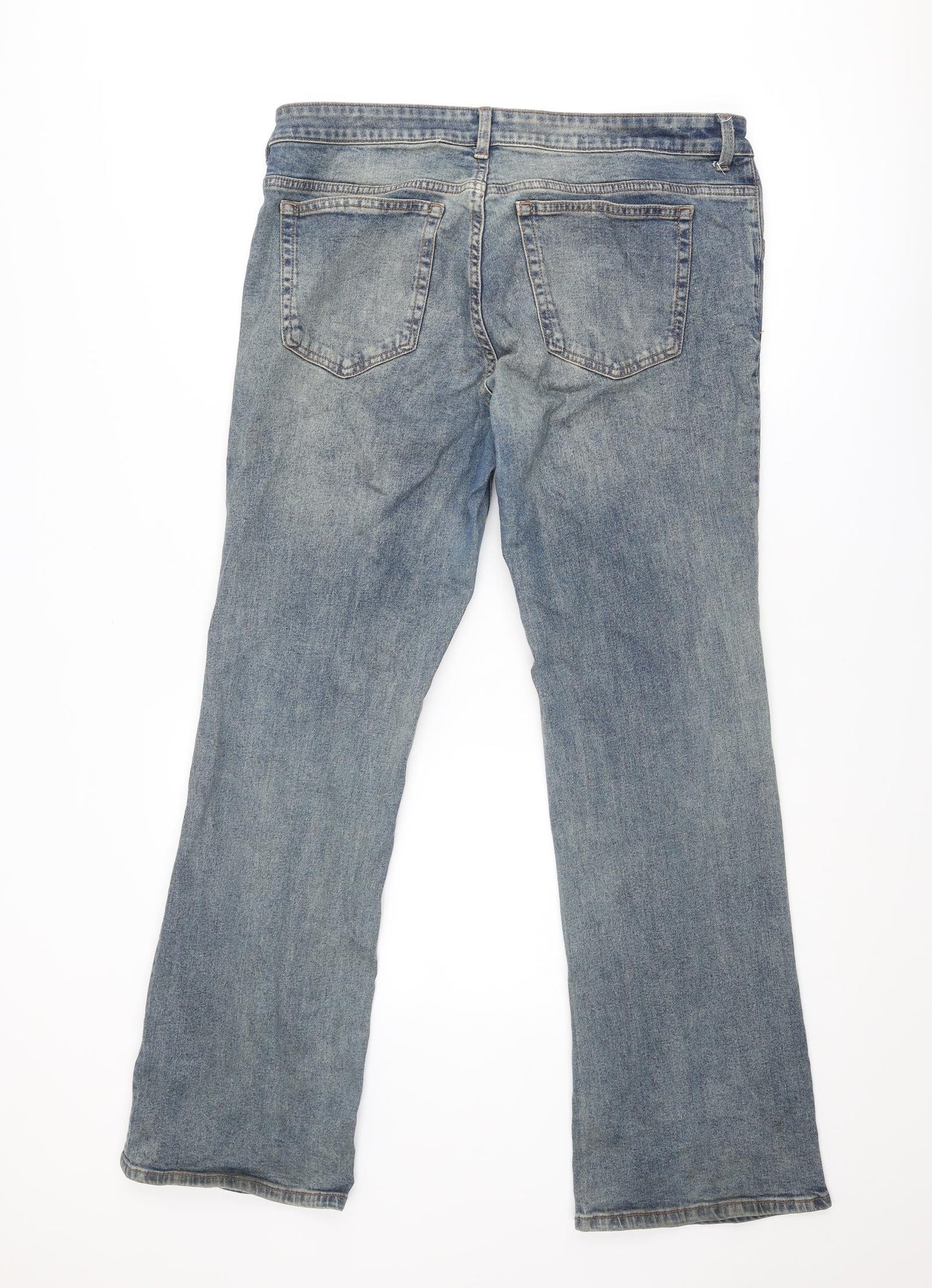 Divided by H&M Womens Blue Cotton Straight Jeans Size 18 Regular Zip