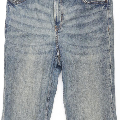 Divided by H&M Womens Blue Cotton Straight Jeans Size 18 Regular Zip