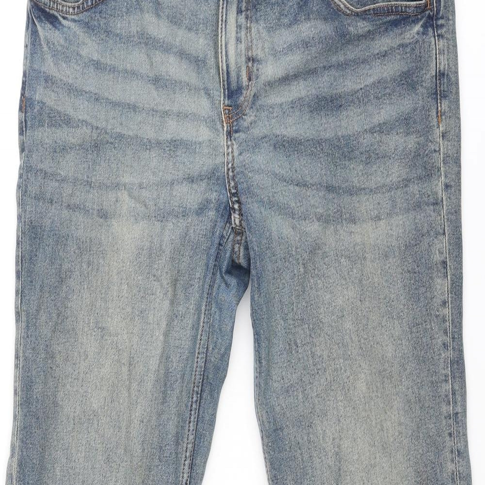 Divided by H&M Womens Blue Cotton Straight Jeans Size 18 Regular Zip