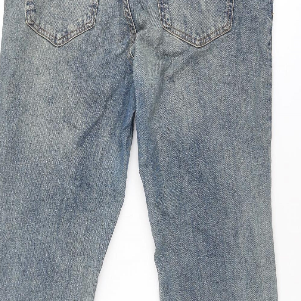 Divided by H&M Womens Blue Cotton Straight Jeans Size 18 Regular Zip