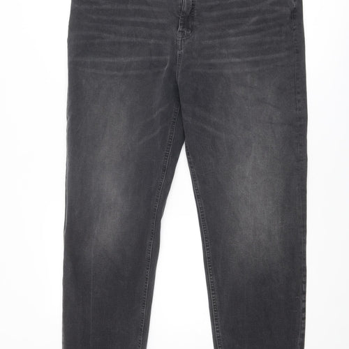 Marks and Spencer Womens Grey Cotton Skinny Jeans Size 20 Regular Zip - Sculpt