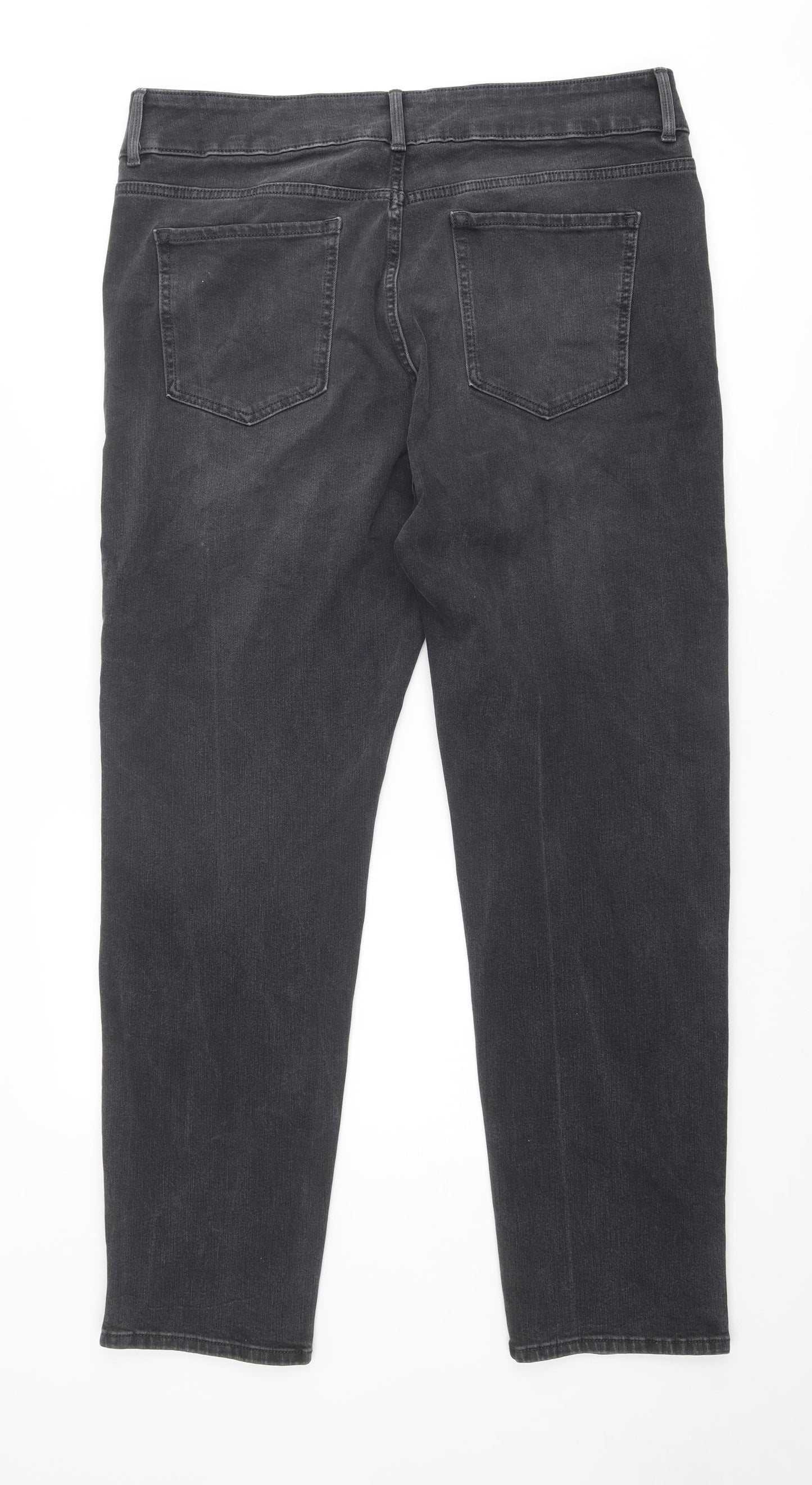 Marks and Spencer Womens Grey Cotton Skinny Jeans Size 20 Regular Zip - Sculpt