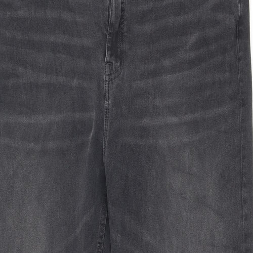 Marks and Spencer Womens Grey Cotton Skinny Jeans Size 20 Regular Zip - Sculpt