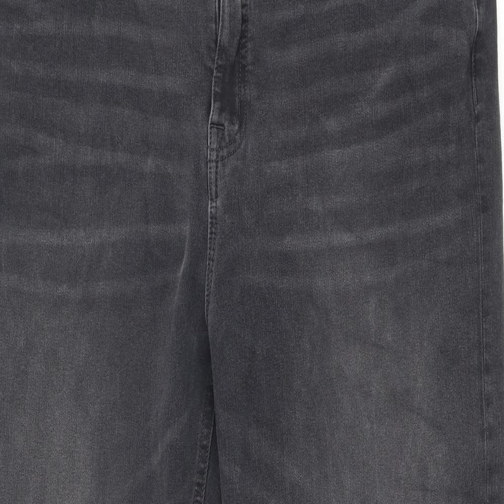 Marks and Spencer Womens Grey Cotton Skinny Jeans Size 20 Regular Zip - Sculpt