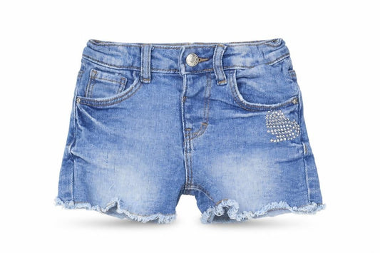 Denim & Co. Girls Blue Cotton Cut-Off Shorts Size 3-4 Years Regular