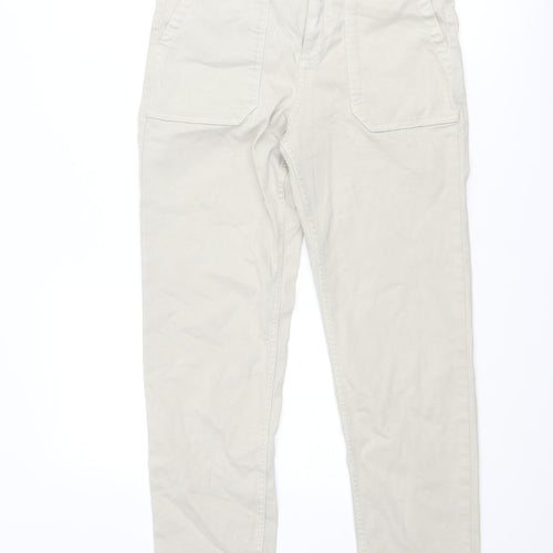 F&F Womens Beige Cotton Skinny Jeans Size 12 Slim Zip