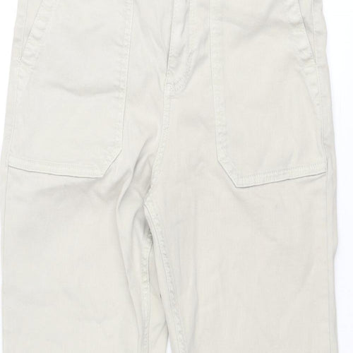 F&F Womens Beige Cotton Skinny Jeans Size 12 Slim Zip