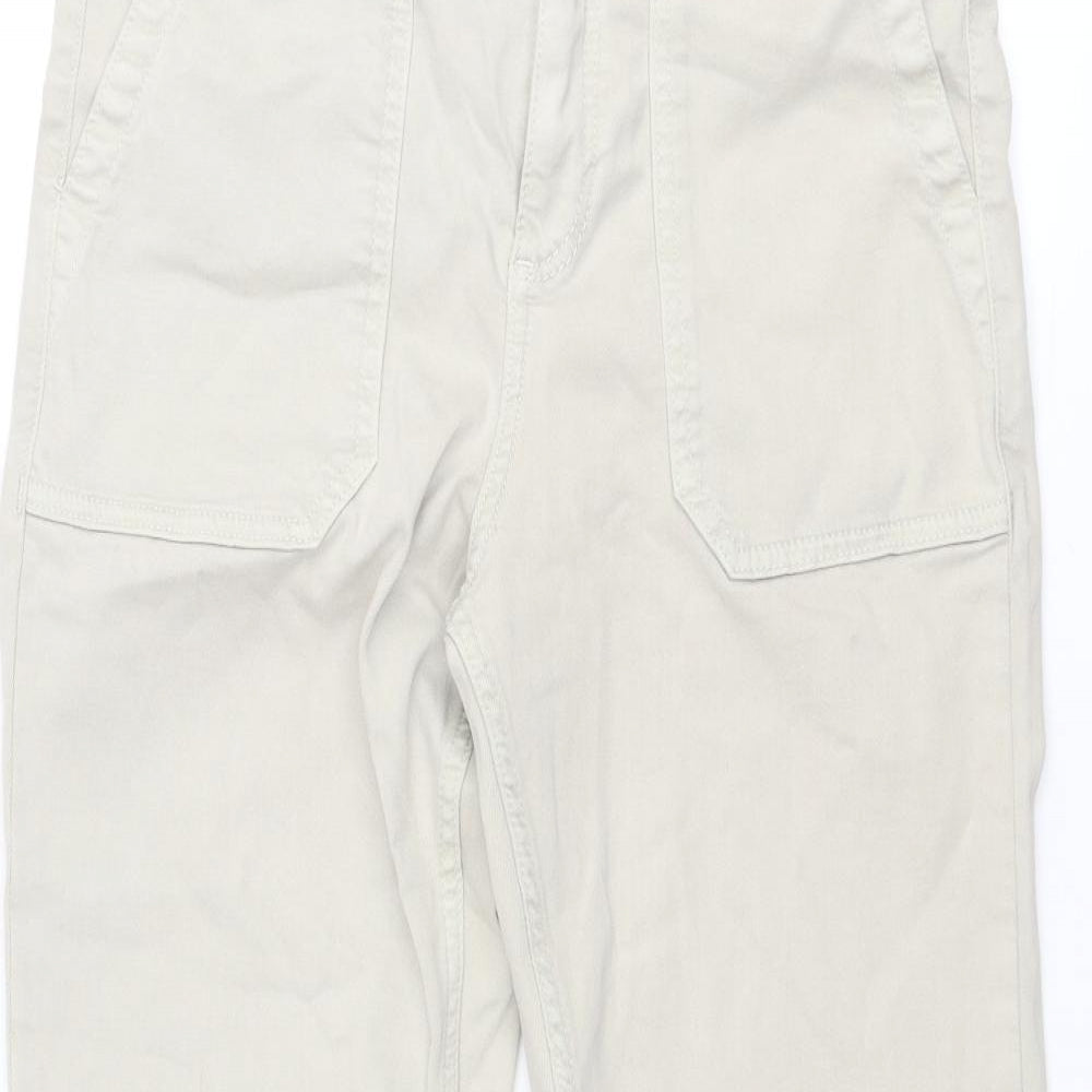 F&F Womens Beige Cotton Skinny Jeans Size 12 Slim Zip